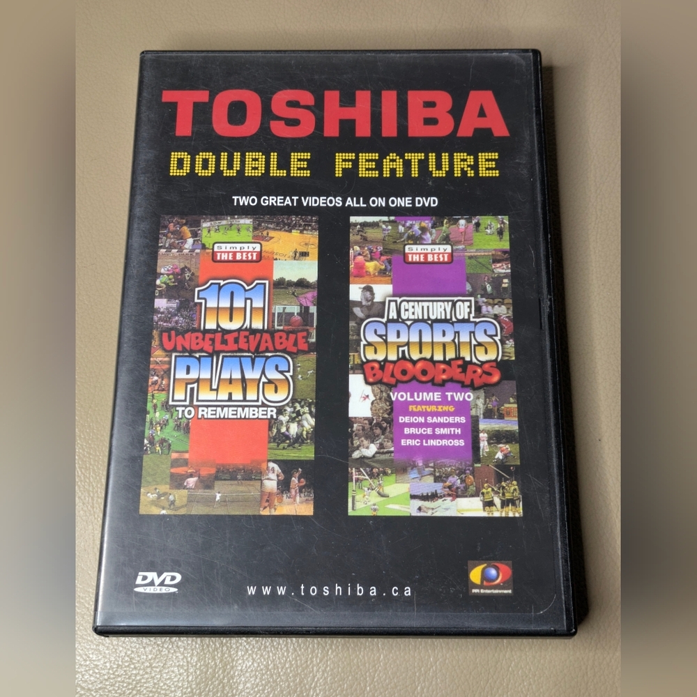 Vintage Toshiba Double Feature Sports DVD Sports Bloopers 101 unbelievable plays
